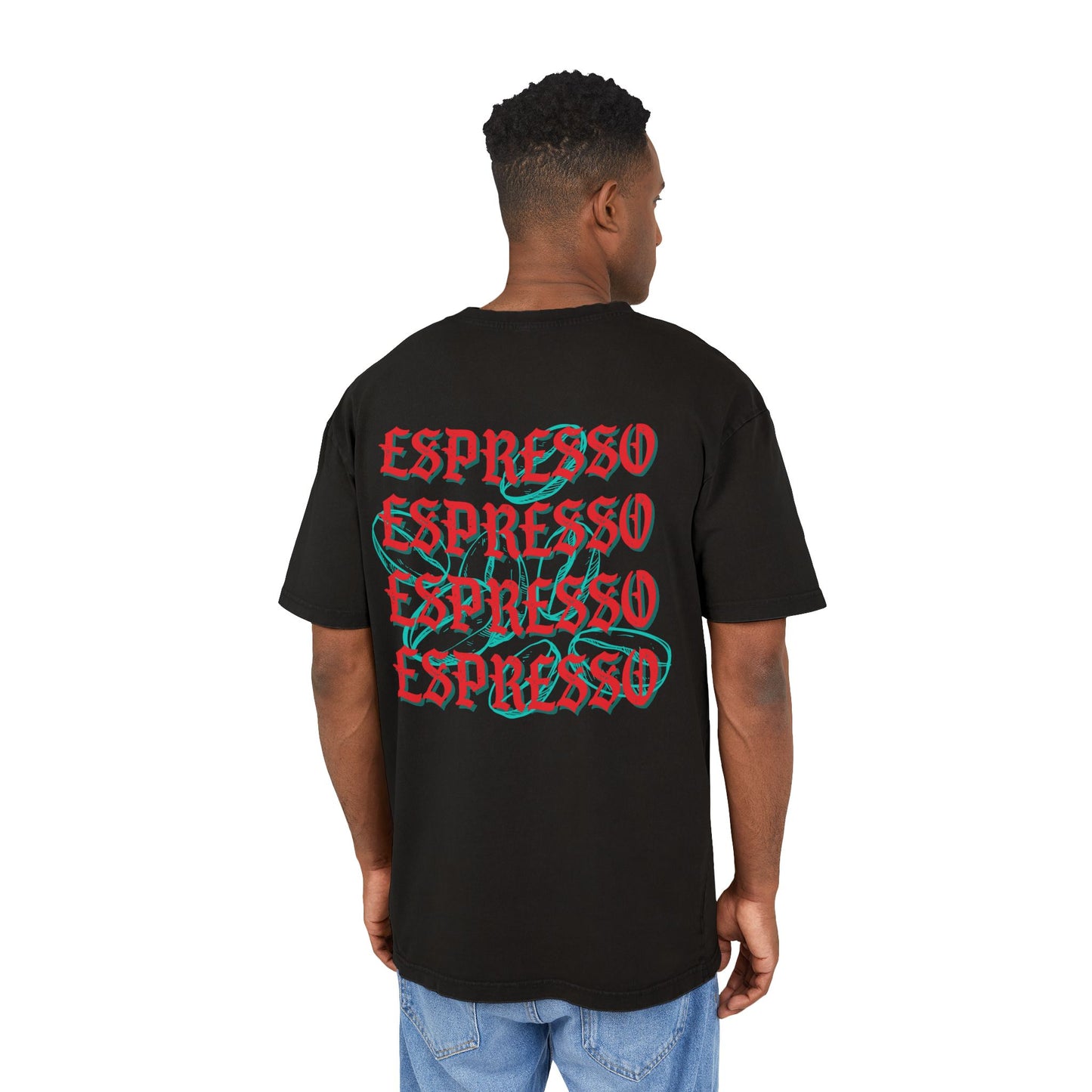 Men's Acid Washed Oversized Tee - "I Feel Like Espresso"