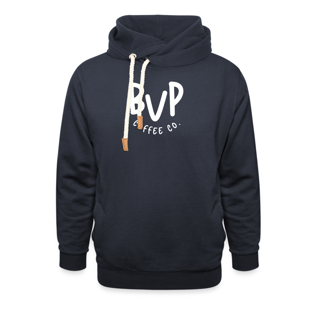 Shawl Collar Hoodie - navy