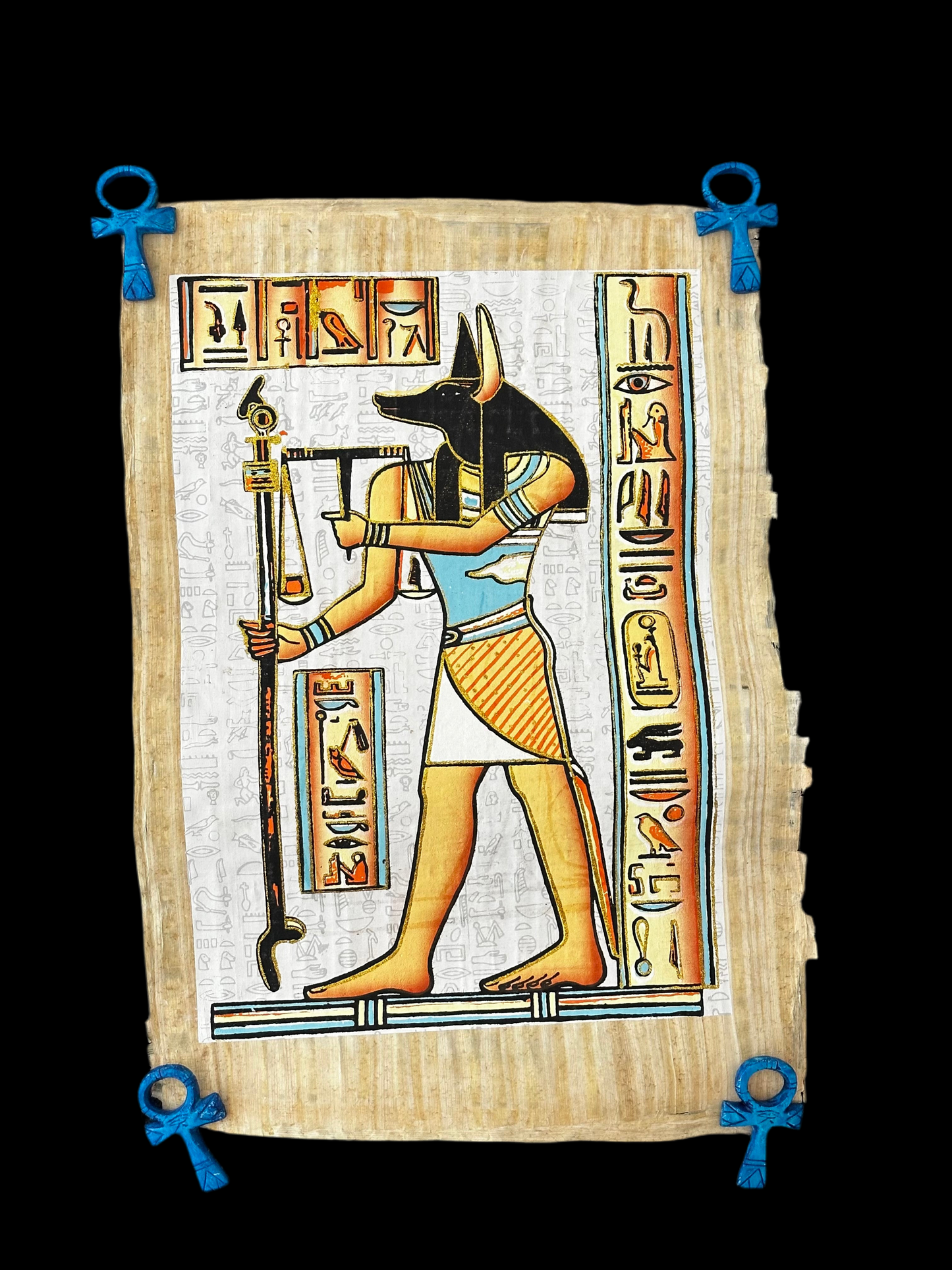 "Anubis, Guardian of the Afterlife" – Handcrafted Egyptian Papyrus