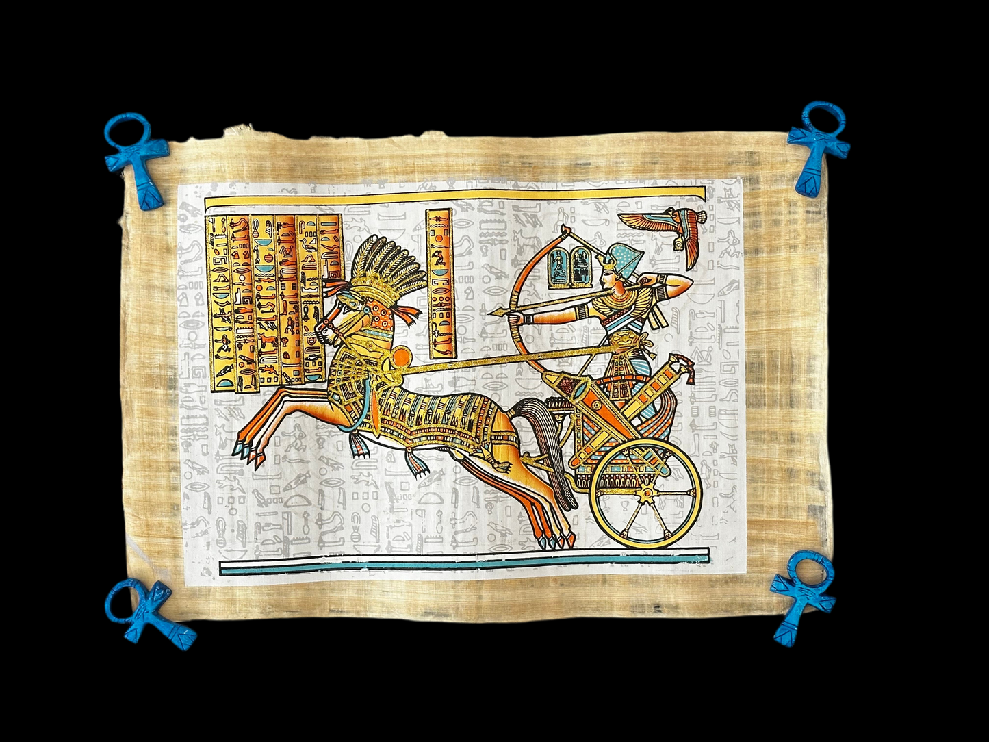 "The Warrior King’s Chariot" – Handcrafted Egyptian Papyrus