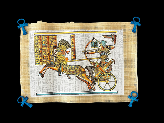 "The Warrior King’s Chariot" – Handcrafted Egyptian Papyrus