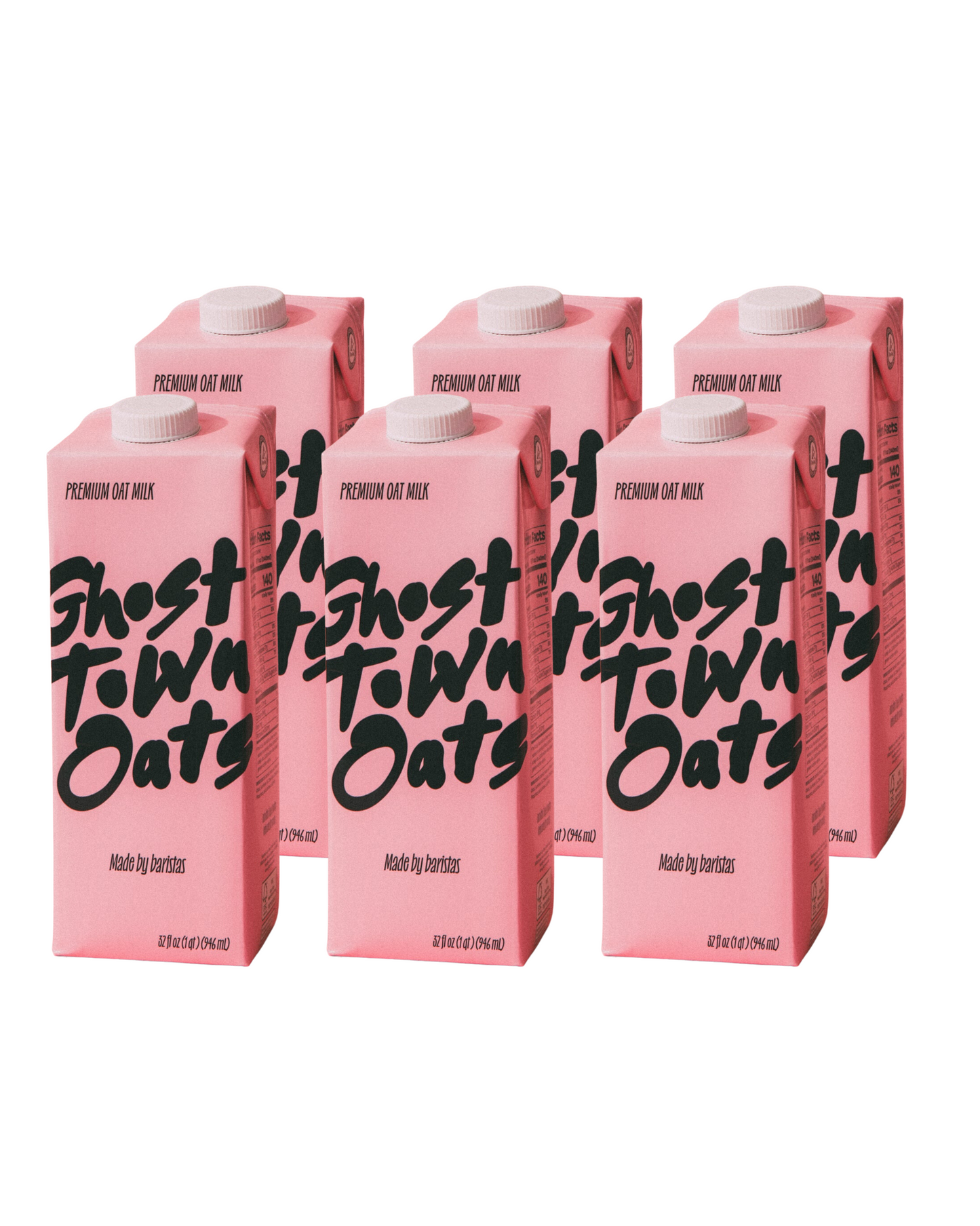Ghost Town Oats, Premium Oat Milk, Gluten Free, Non-GMO, Vegan, 32 fl oz (Pack of 6)