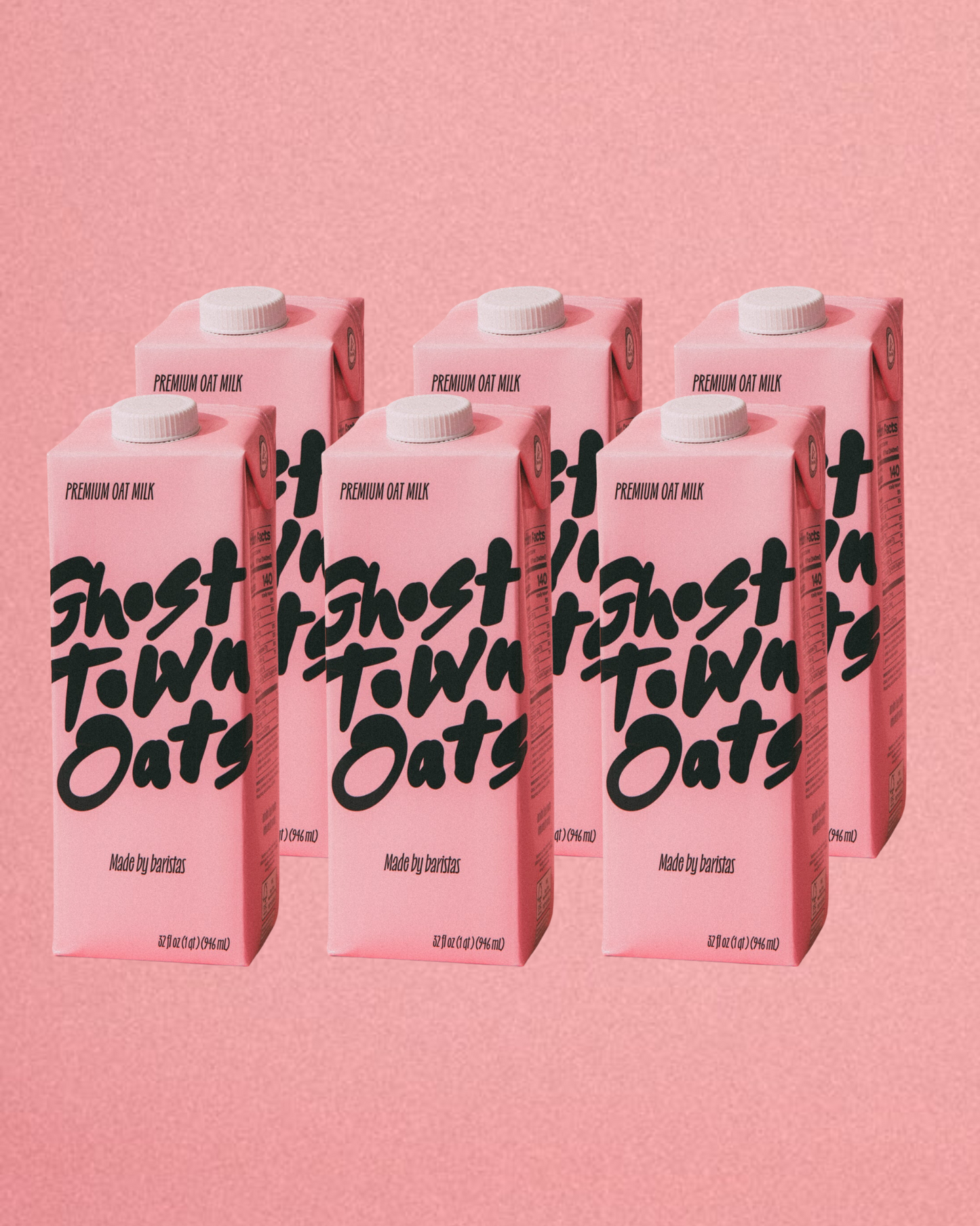 Ghost Town Oats, Premium Oat Milk, Gluten Free, Non-GMO, Vegan, 32 fl oz (Pack of 6)