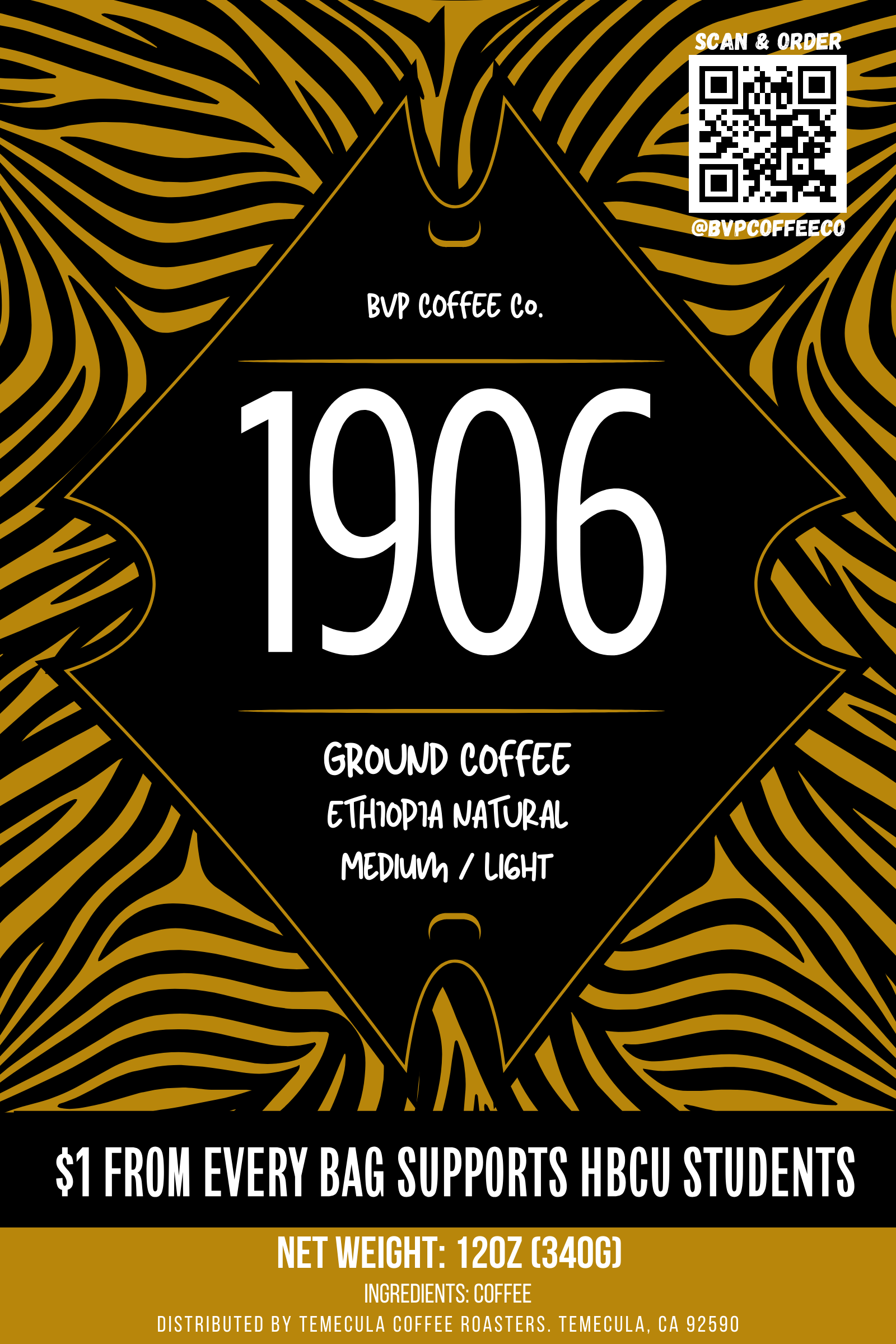 Black Fraternity Gifts | 1906 | Ethiopia Natural | Ground Coffee