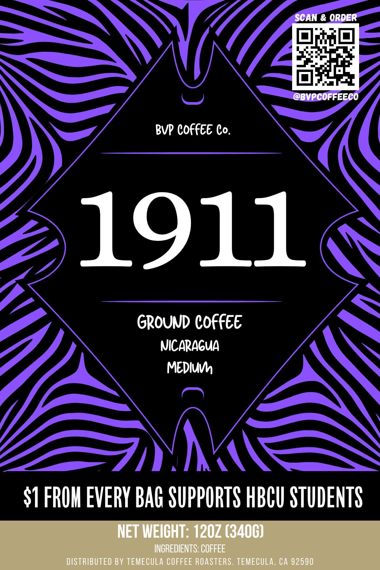 Black Fraternity Gifts | 1911 | Nicaragua | Ground Coffee