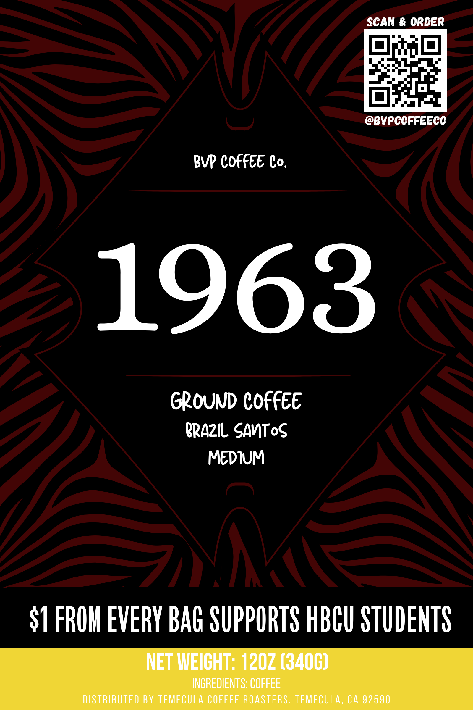 Black Fraternity Gifts | 1963 | Brazil Santos | Ground Coffee
