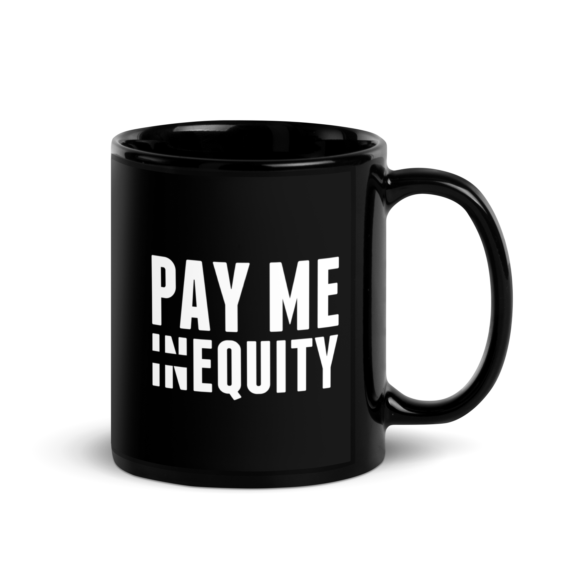 Pay Me In Equity | Glossy Black Mug