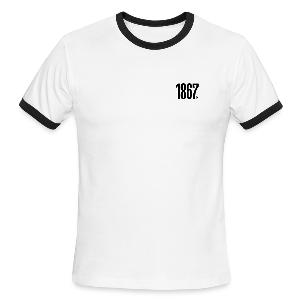 1867 Men's Ringer T-Shirt (White) - white/black