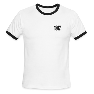1867 Men's Ringer T-Shirt (White) - white/black